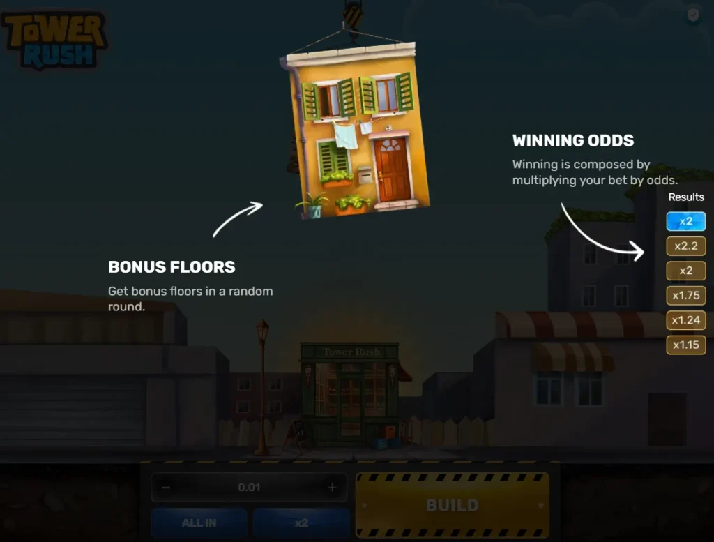 Tower Rush Regeln für die Benutzeroberfläche